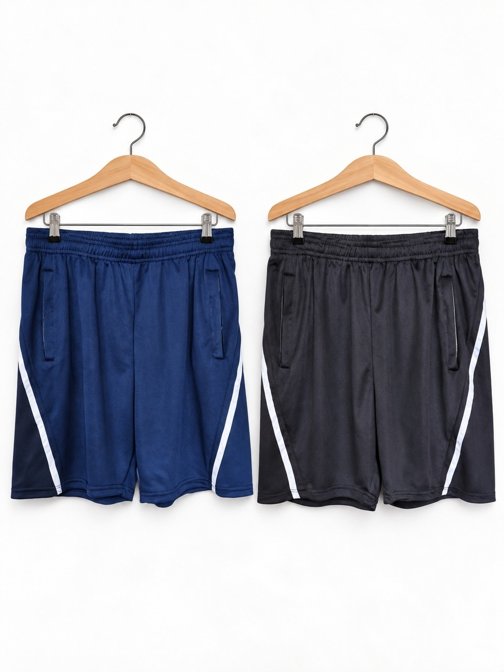 Real Essentials Men’s M Athletic Shorts Navy Charcoal Gray 2-Pack